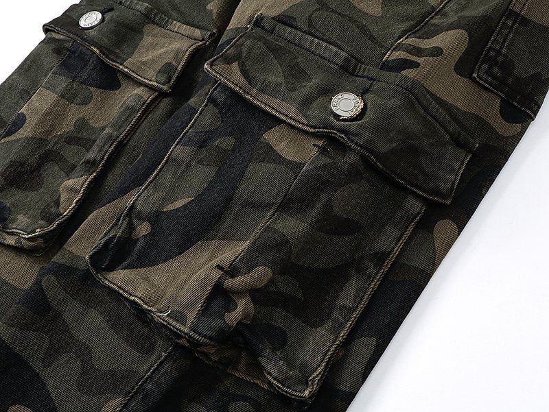Purple Brand Green Camo Cargo Pants ¡ª detail