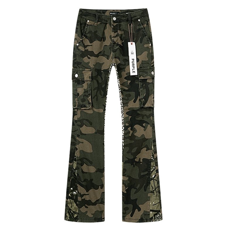 Purple Brand Green Camo Cargo Pants ¡ª front