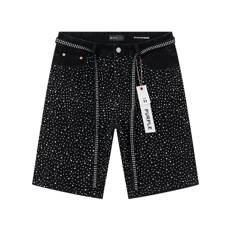Purple Brand Rhinestone Denim Shorts ¡ª hero