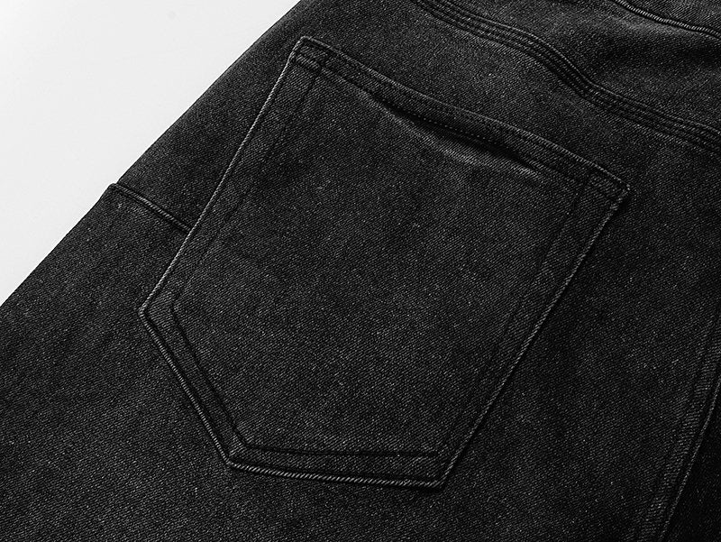 Purple Brand Black Rhinestone Graphic Denim Shorts ¡ª detail
