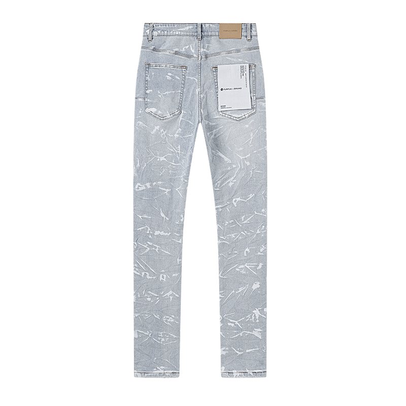 Purple Brand Light Blue Distressed Paint-Mark Jeans ¡ª back