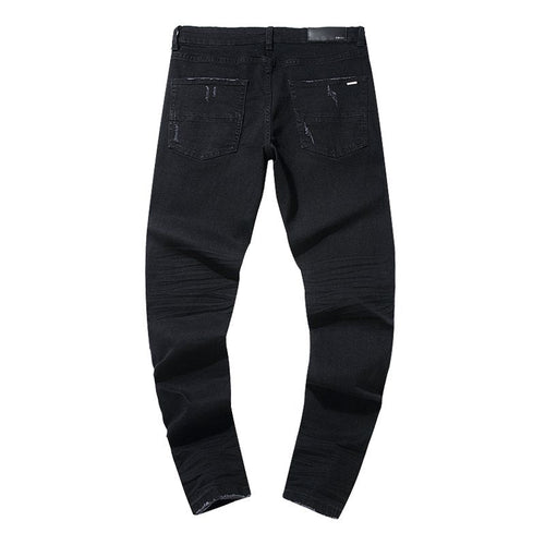 AMIRI Black Distressed Moto Panel Jeans ¡ª back