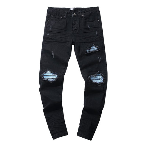 AMIRI Black Distressed Biker Jeans ¡ª hero