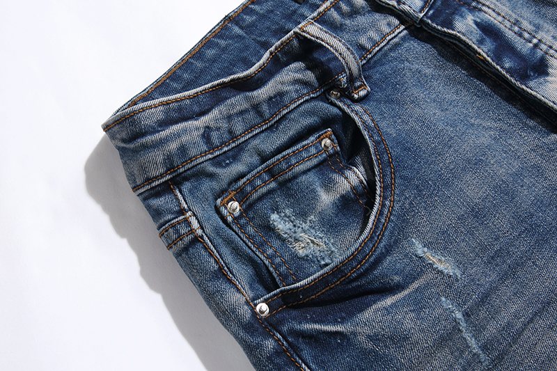 AMIRI Blue Washed Embroidered Jeans ¡ª detail