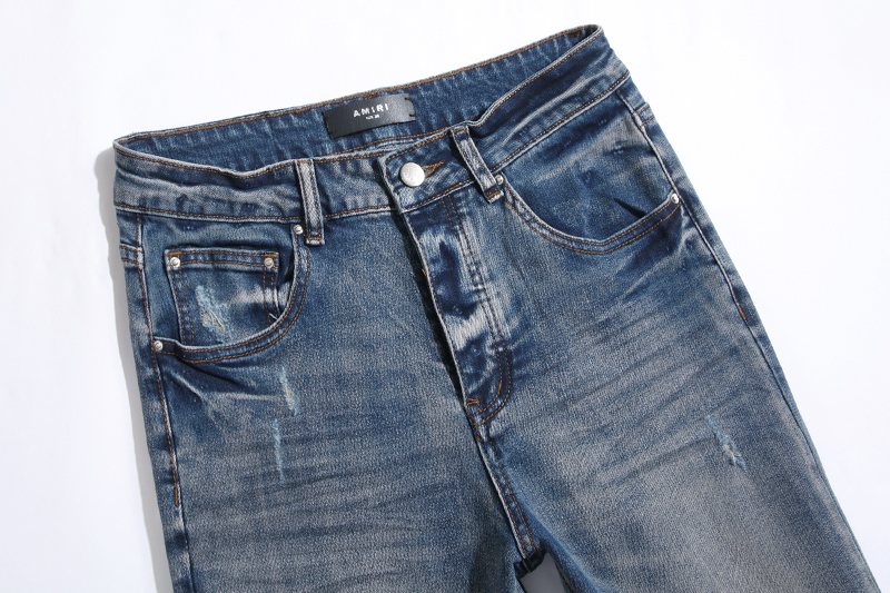 AMIRI Blue Washed Embroidered Jeans ¡ª detail