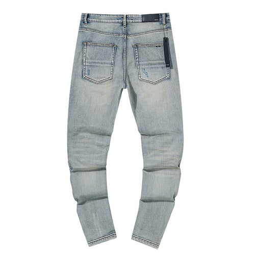 AMIRI Light Blue Distressed Ripped Knee Jeans ¡ª back
