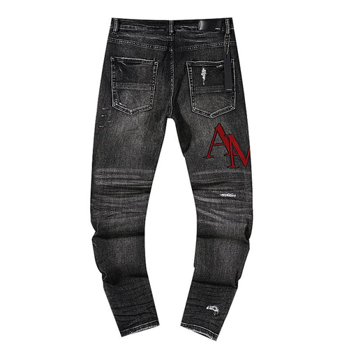 AMIRI Red Letter Graphic Washed Jeans ¡ª back