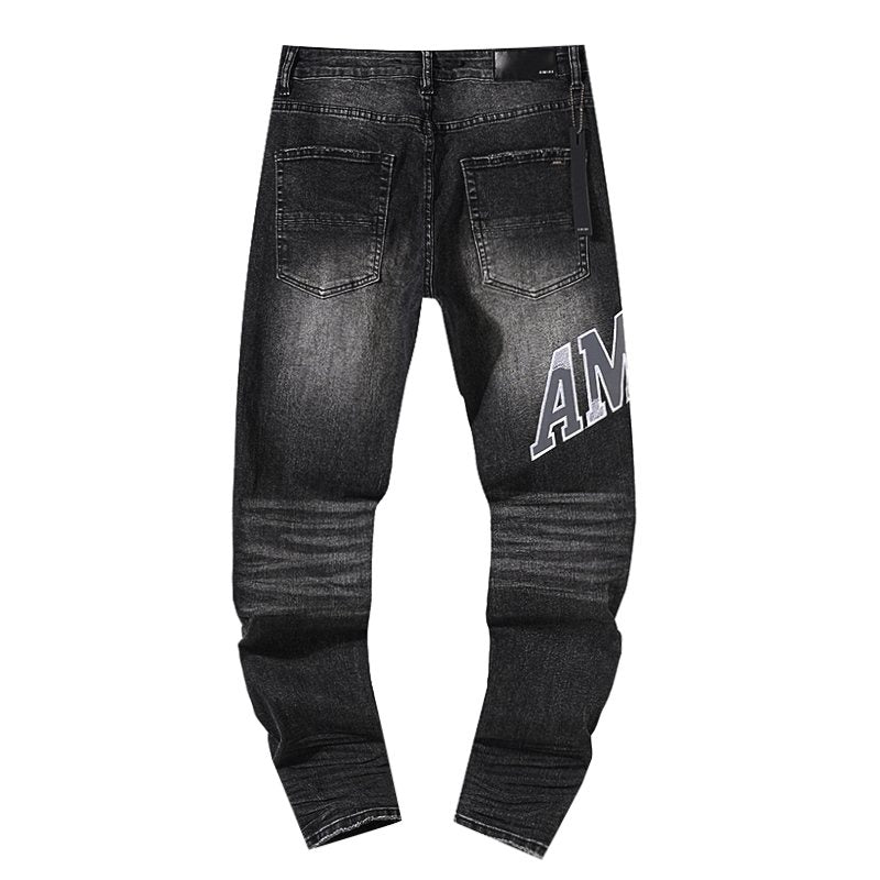 AMIRI Distressed Washed Black Graphic Jeans ¡ª back