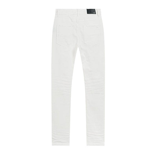 AMIRI White Distressed Moto Jeans ¡ª back