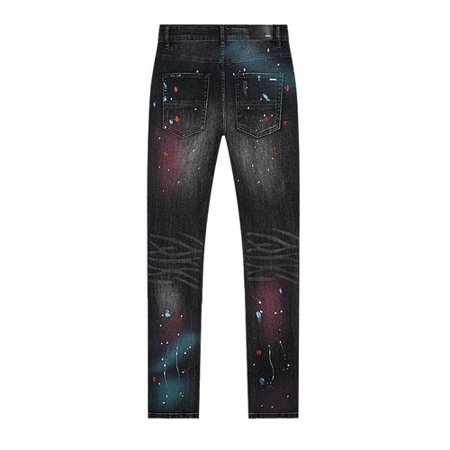 AMIRI Paint Splatter Distressed Black Jeans ¡ª back