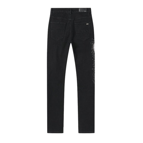 AMIRI Rhinestone-Style Side Graphic Black Jeans ¡ª back
