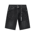 Purple Brand Black Rhinestone Splatter Denim Shorts ¡ª hero