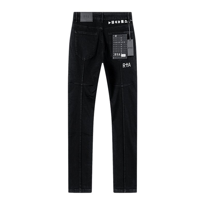 R+A Play/Pause Embroidered Black Jeans ¡ª back