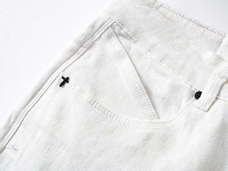 R+A White Cross Graphic Jeans ¡ª detail