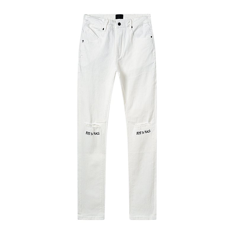 R+A White Cross Graphic Jeans ¡ª front