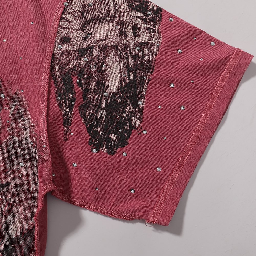 RARE PEACE Statues Rhinestone Graphic T-Shirt ¡ª detail
