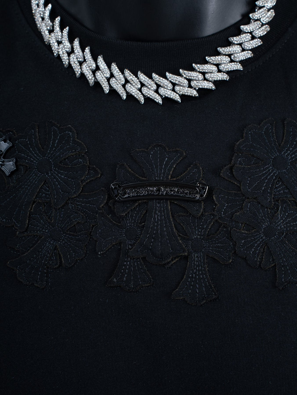 Chrome Hearts Tonal Cross Floral Graphic T-Shirt ¡ª detail