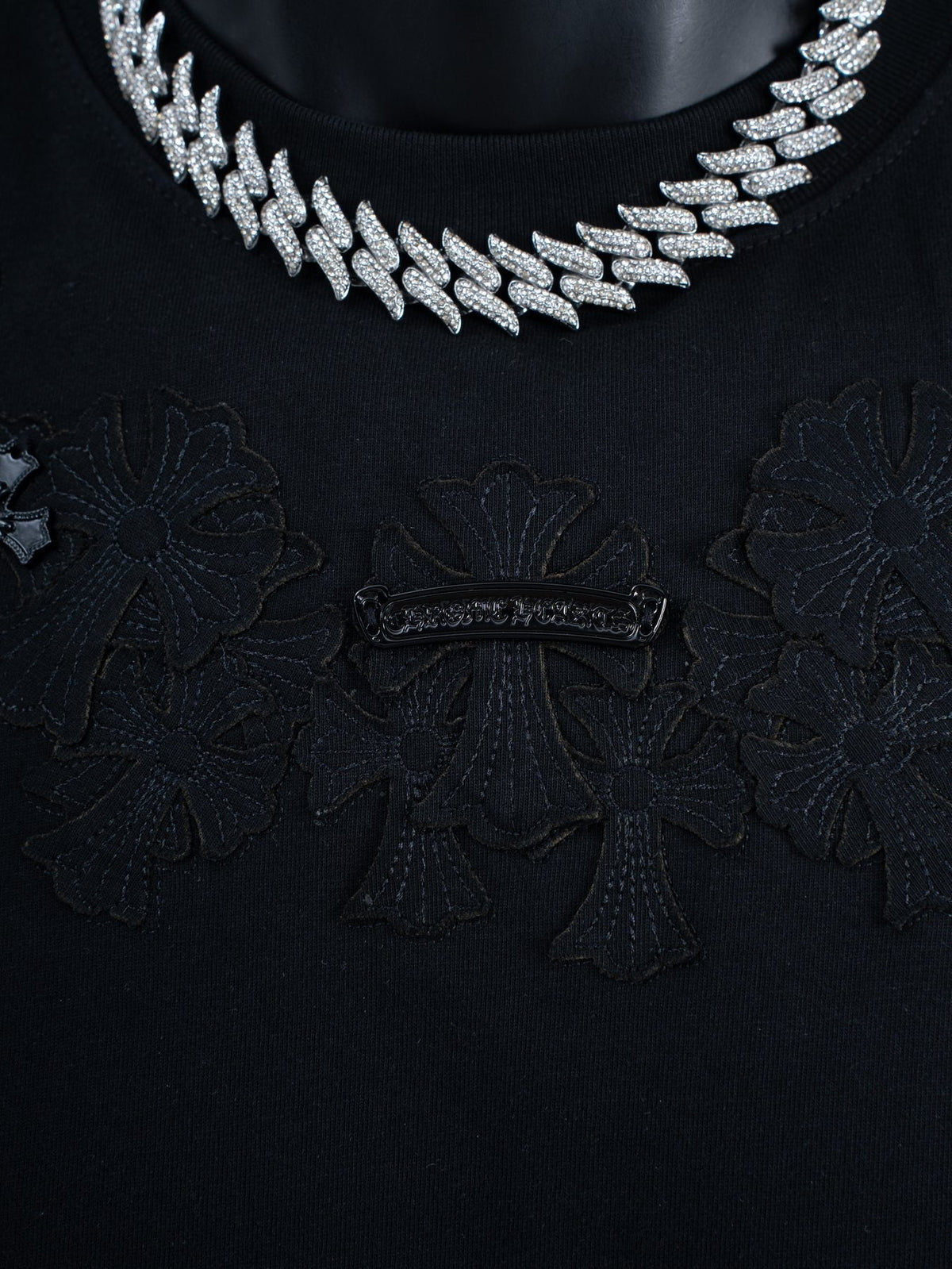 Chrome Hearts Tonal Cross Floral Graphic T-Shirt ¡ª detail