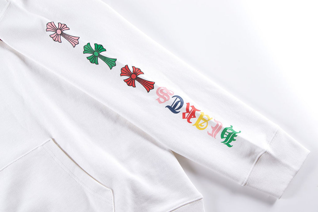 Chrome Hearts Multicolor Floral Cross Graphic Hoodie ¡ª detail