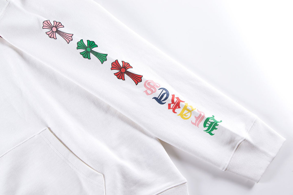 Chrome Hearts Multicolor Floral Cross Graphic Hoodie ¡ª detail