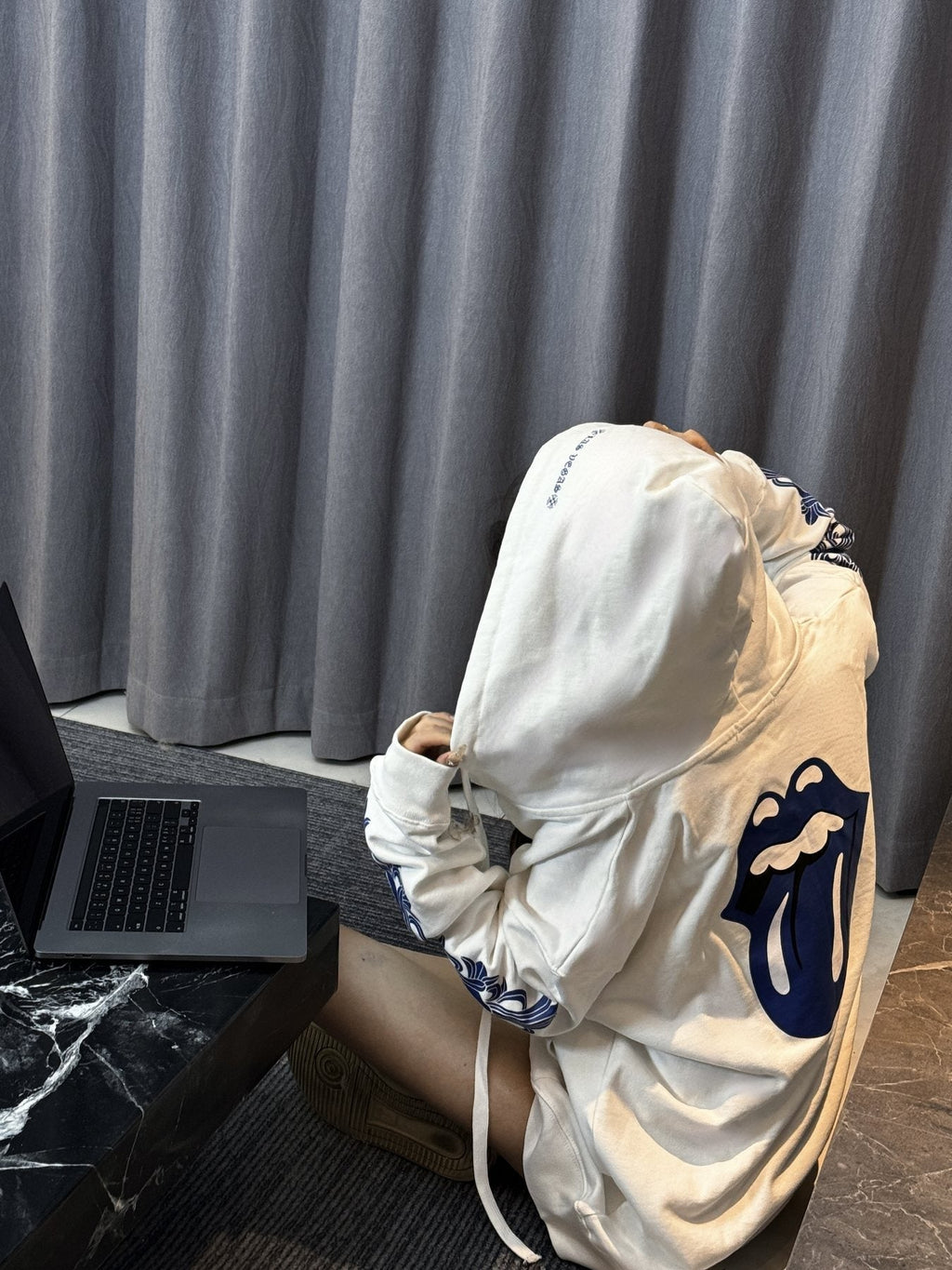 Chrome Hearts Blue Sleeve Graphic Zip Hoodie ¡ª context