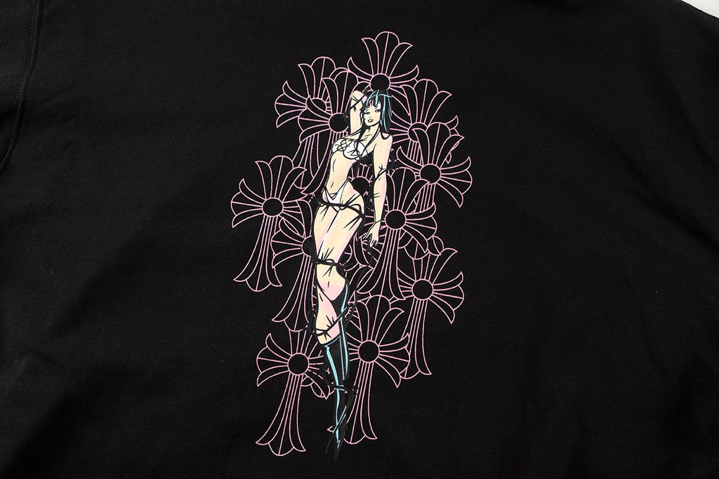 Chrome Hearts Anime Floral Zip-Up Hoodie ¡ª detail