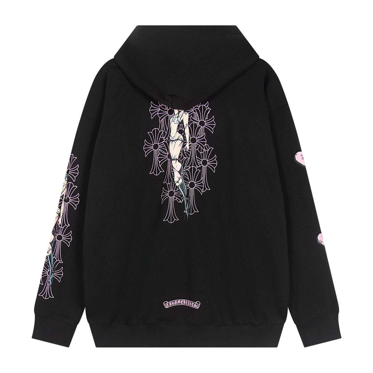 Chrome Hearts Anime Floral Zip-Up Hoodie ¡ª back