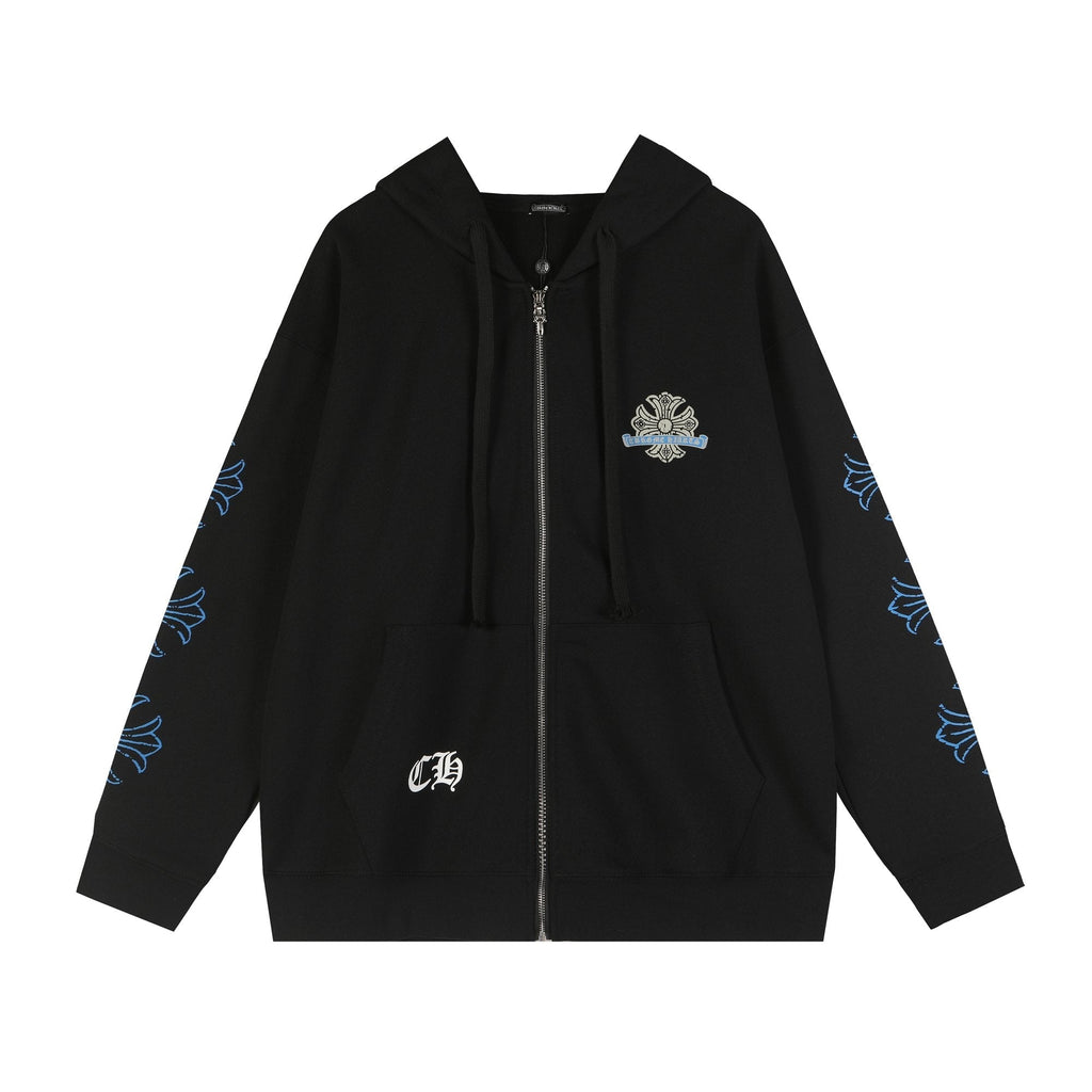 Chrome Hearts Blue Sanskrit Cross Zip Hoodie ¡ª hero