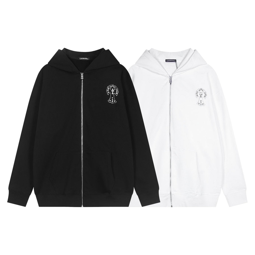 Chrome Hearts Floral Cross Graphic Full-Zip Hoodie ¡ª comparison