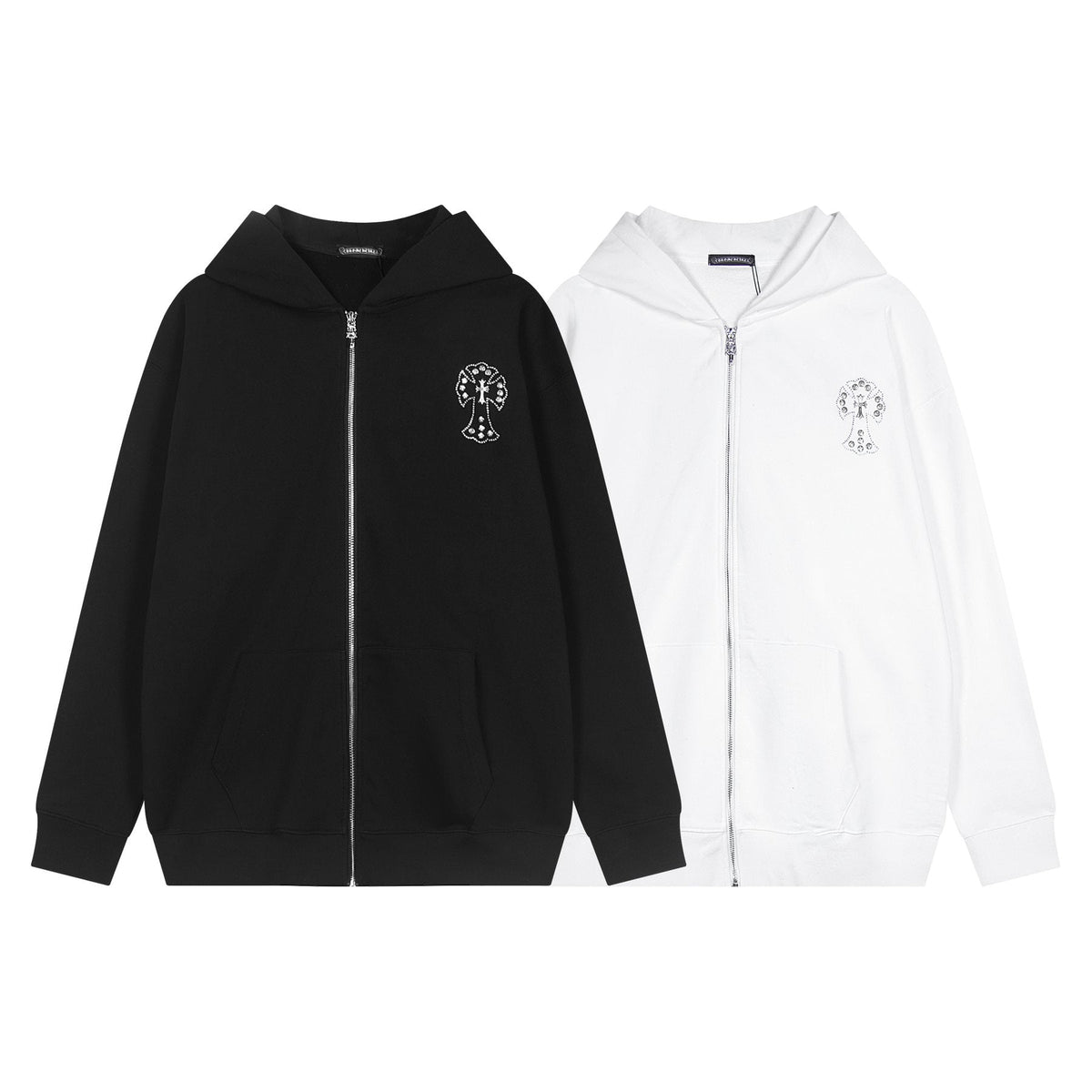 Chrome Hearts Floral Cross Graphic Full-Zip Hoodie ¡ª comparison