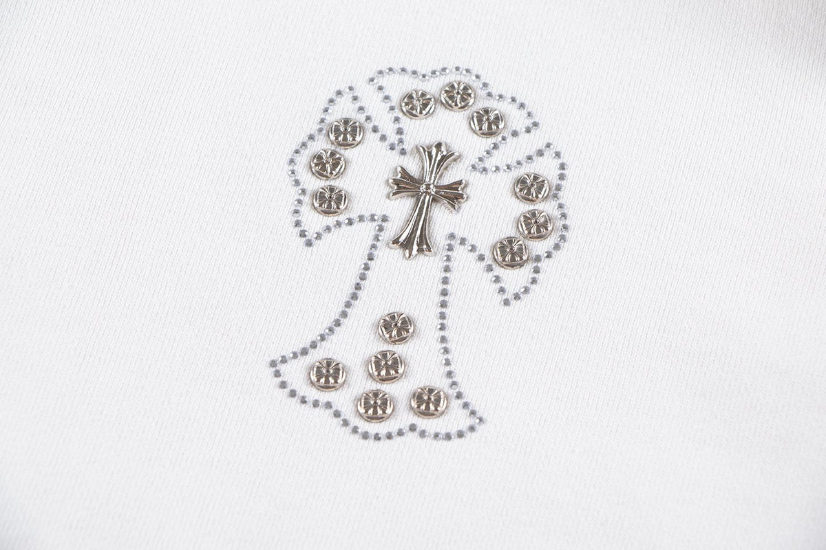 Chrome Hearts Floral Cross Graphic Full-Zip Hoodie ¡ª detail
