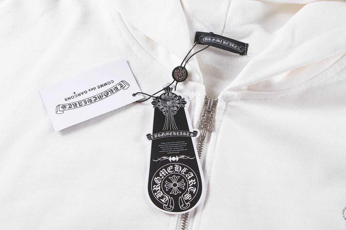 Chrome Hearts Floral Cross Graphic Full-Zip Hoodie ¡ª hang_tag