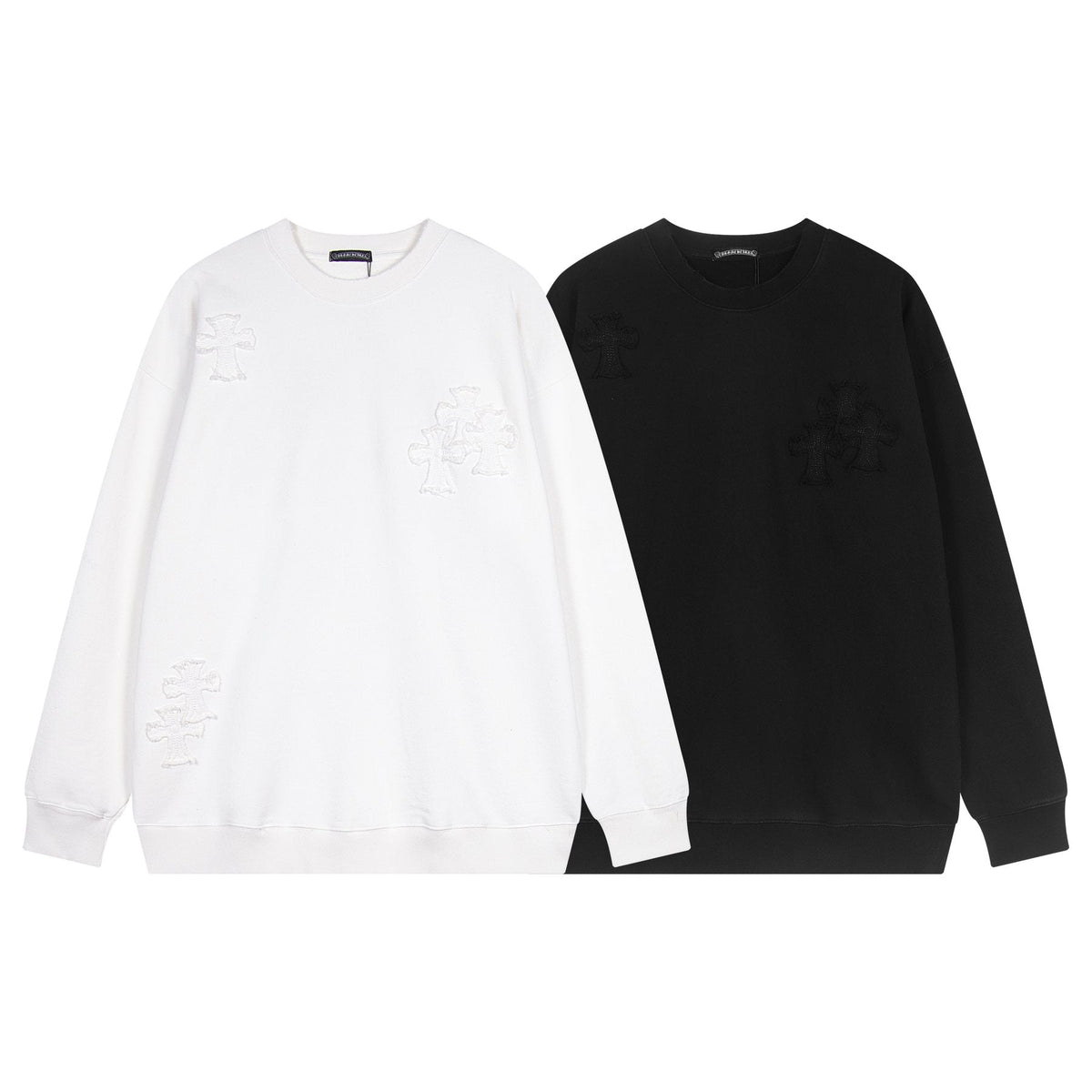 Chrome Hearts Rhinestone Horseshoe Applique Crewneck Sweatshirt ¡ª comparison