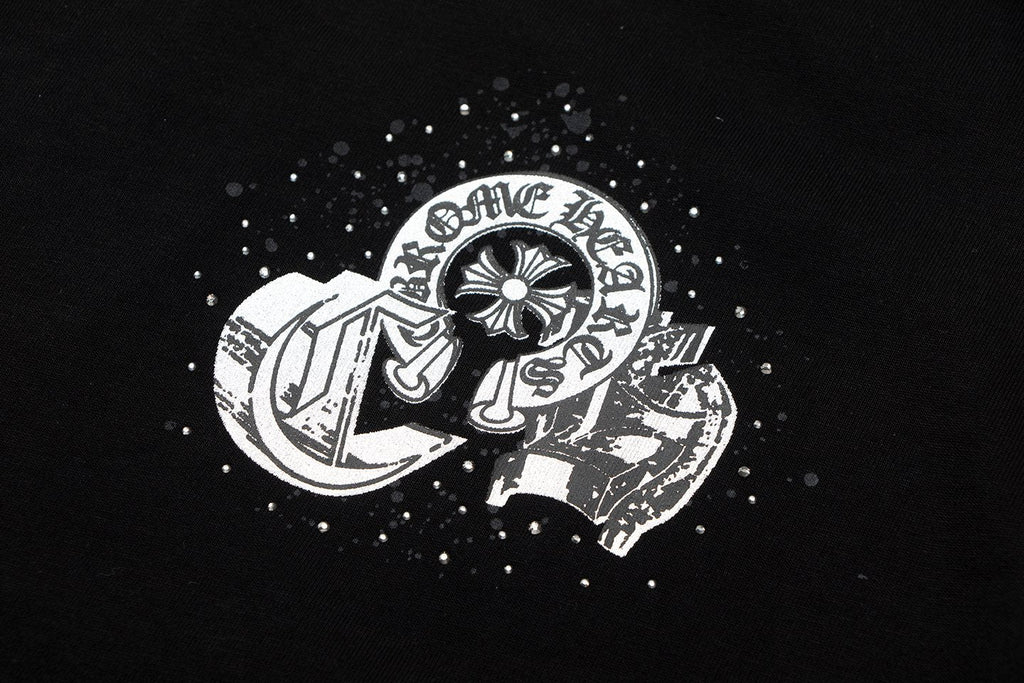 Chrome Hearts Splatter Rhinestone Graphic T-Shirt ¡ª detail