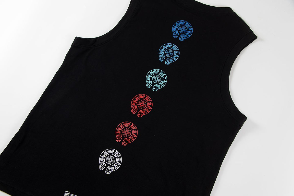 Chrome Hearts Rainbow Horseshoe Graphic Sleeveless T-Shirt ¡ª detail