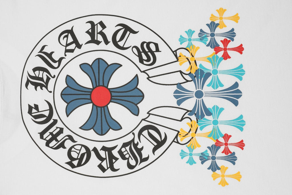Chrome Hearts Rainbow Floral Cross Graphic T-Shirt ¡ª detail