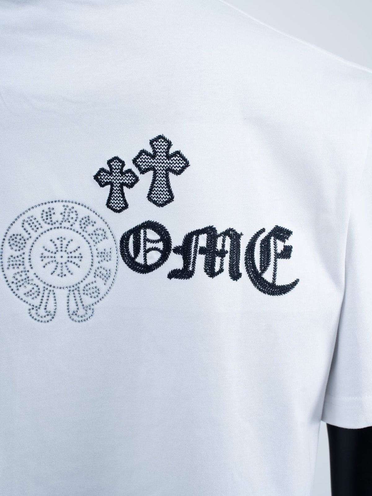 Chrome Hearts Rhinestone Slogan Graphic T-Shirt ¡ª detail