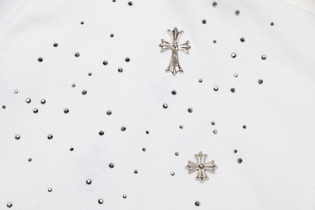 Chrome Hearts Rhinestone Cross Embellished T-Shirt ¡ª detail