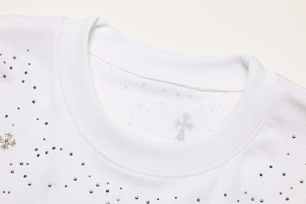 Chrome Hearts Rhinestone Cross Embellished T-Shirt ¡ª detail