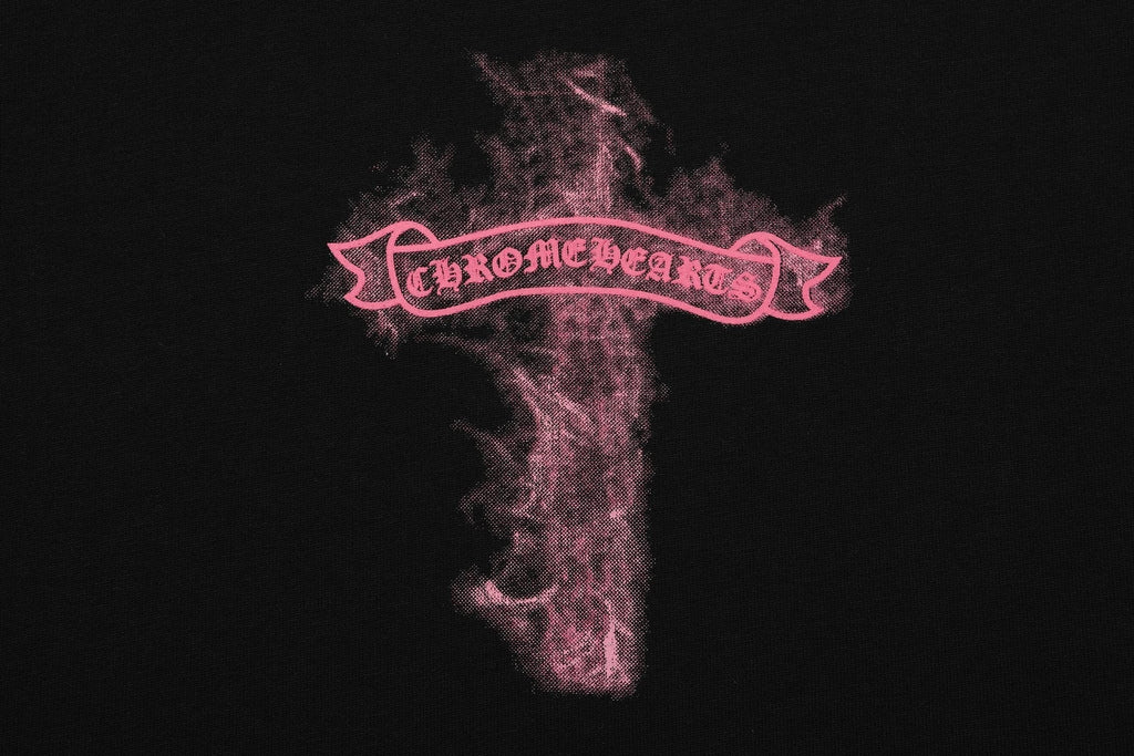 Chrome Hearts Pink Flame Cross Graphic T-Shirt ¡ª detail