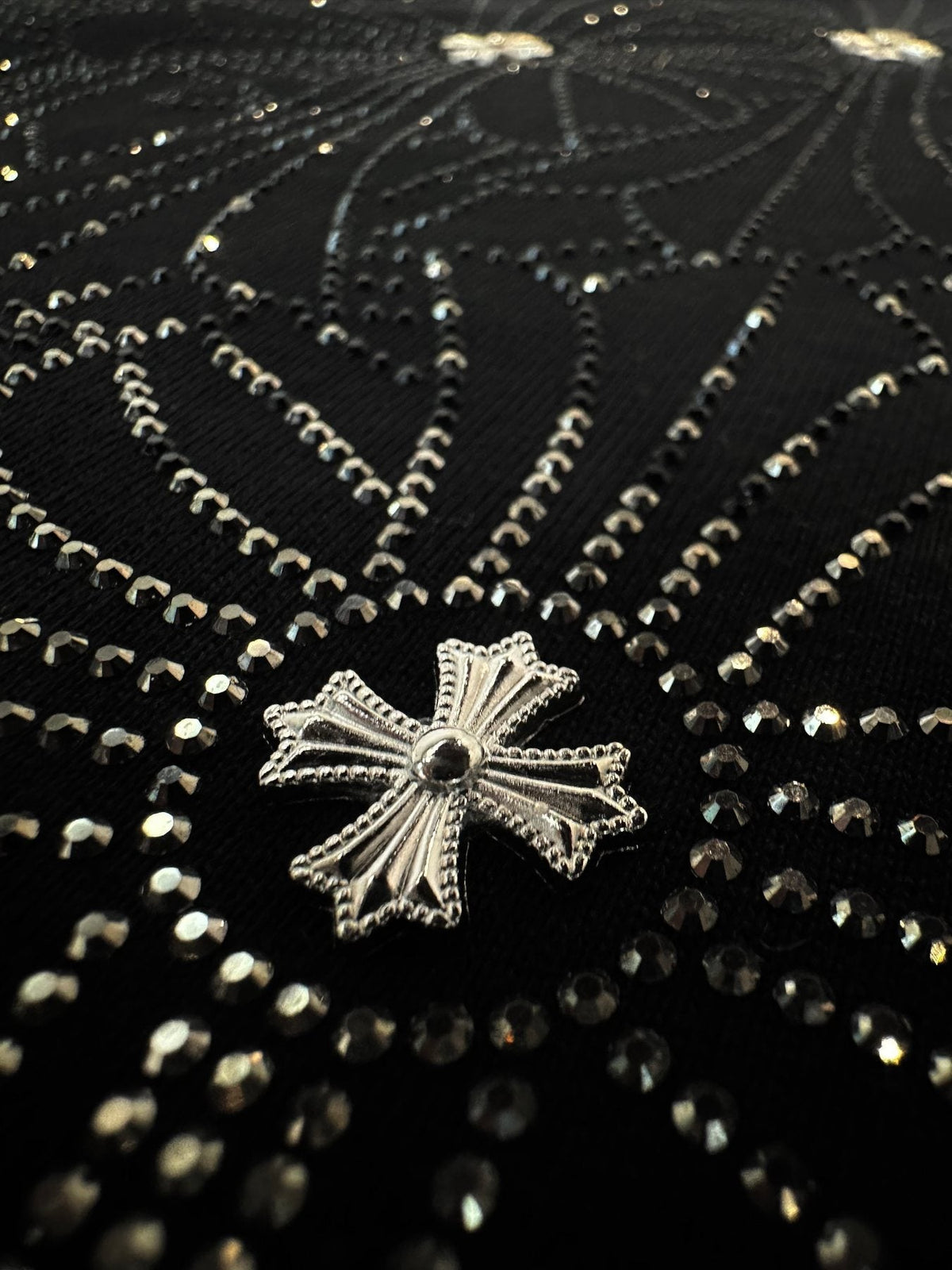 Chrome Hearts Firework Rhinestone Cross Graphic T-Shirt ¡ª detail