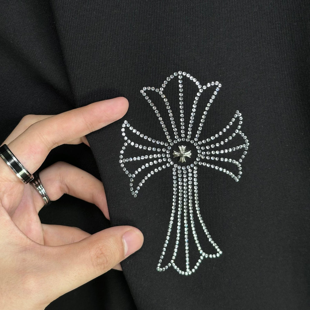 Chrome Hearts Firework Rhinestone Cross Graphic T-Shirt ¡ª detail