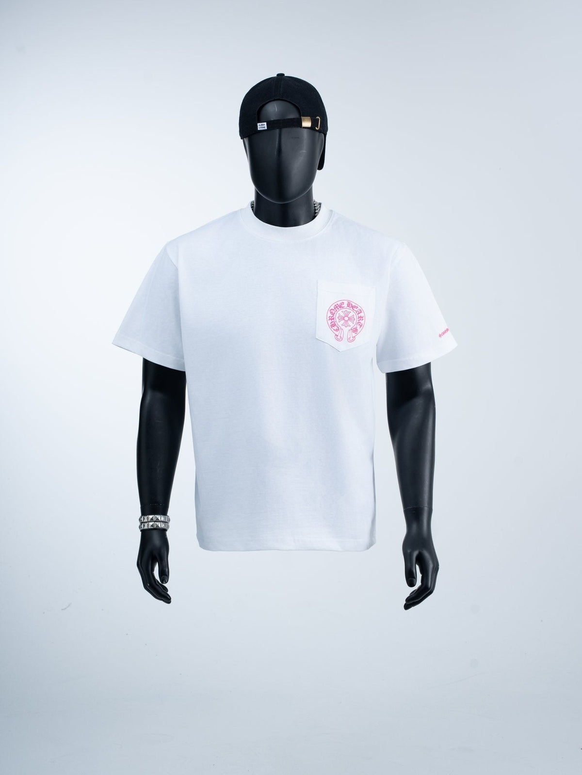 Chrome Hearts Pink Back Graphic Pocket T-Shirt ¡ª front