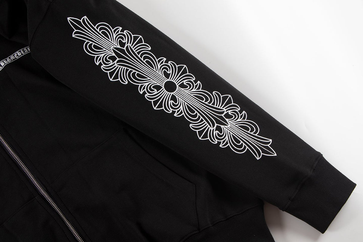 Chrome Hearts Horseshoe Cross Graphic Zip Hoodie ¡ª detail