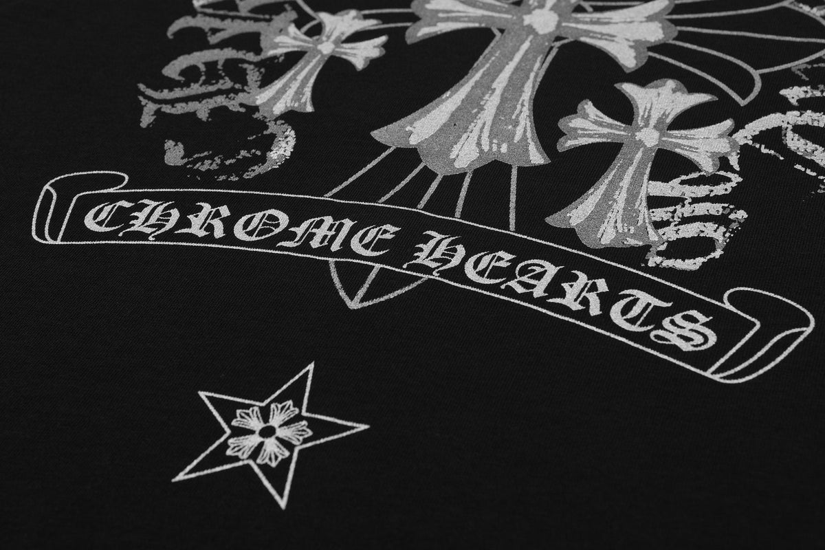 Chrome Hearts Reflective Silver Cross Graphic T-Shirt ¡ª detail