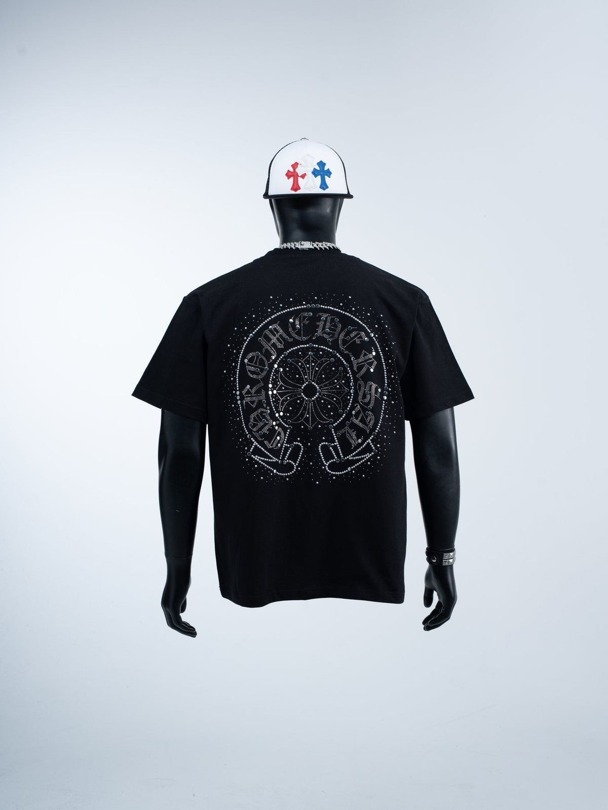 Chrome Hearts Rhinestone-Style Graphic T-Shirt ¡ª back