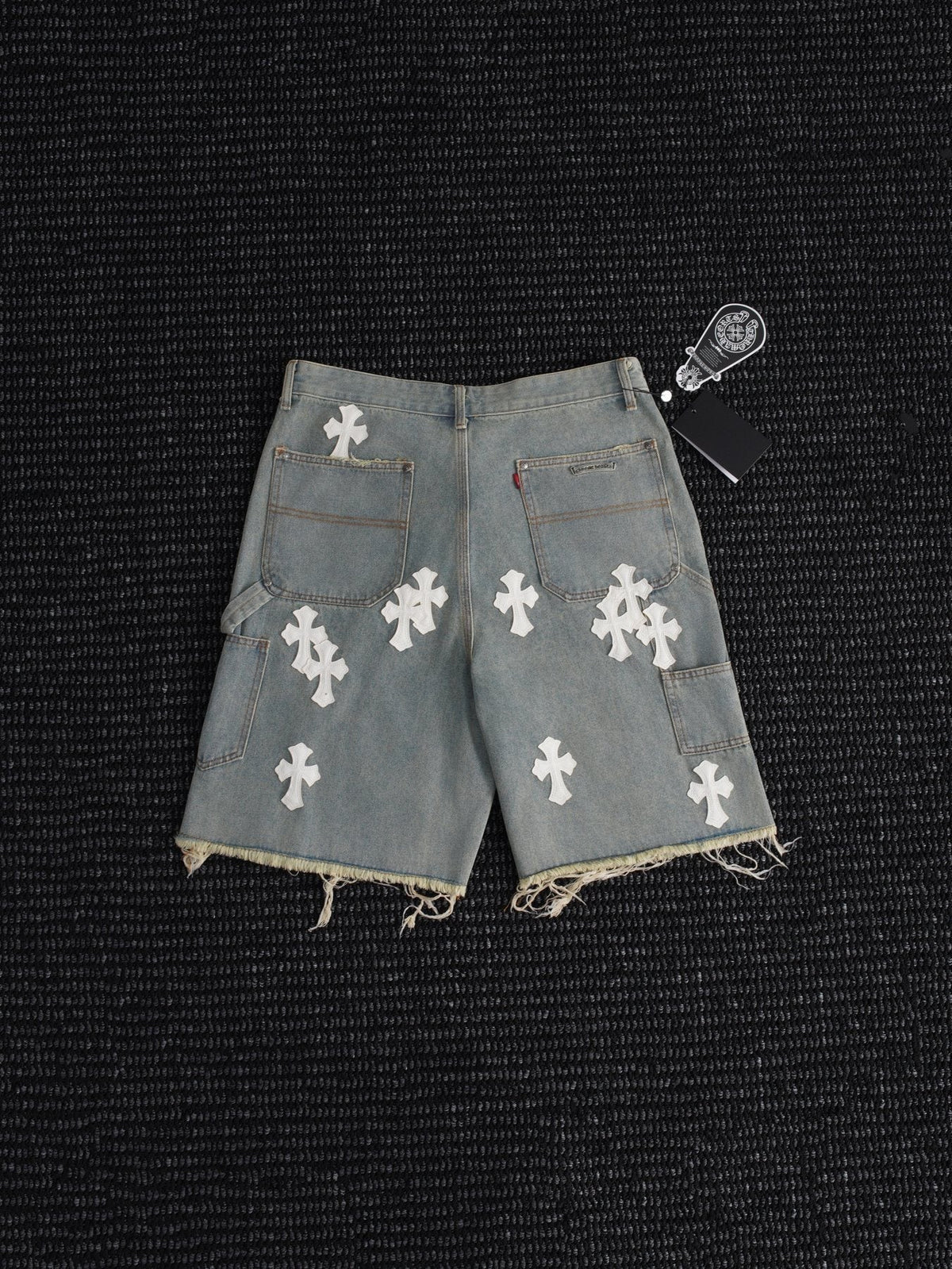 Chrome Hearts Cross Patch Light Blue Denim Shorts ¡ª back