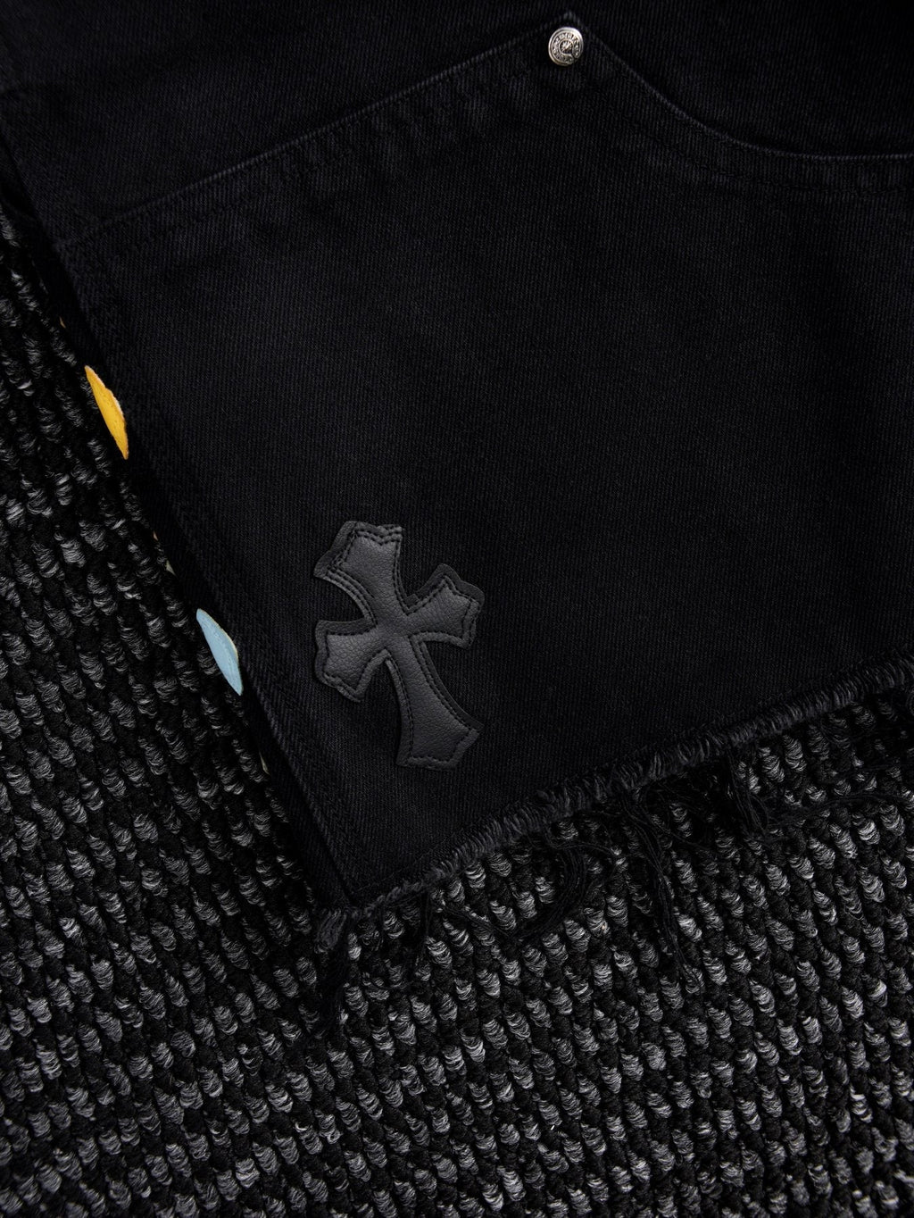 Chrome Hearts Cross Appliqu¨¦ Black Shorts ¡ª detail