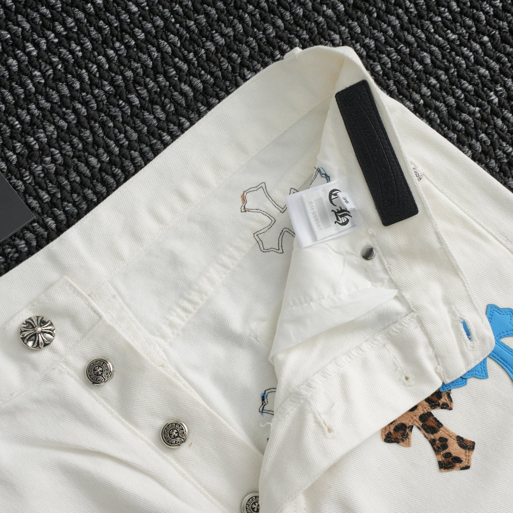 Chrome Hearts White Cross Graphic Pants ¡ª detail