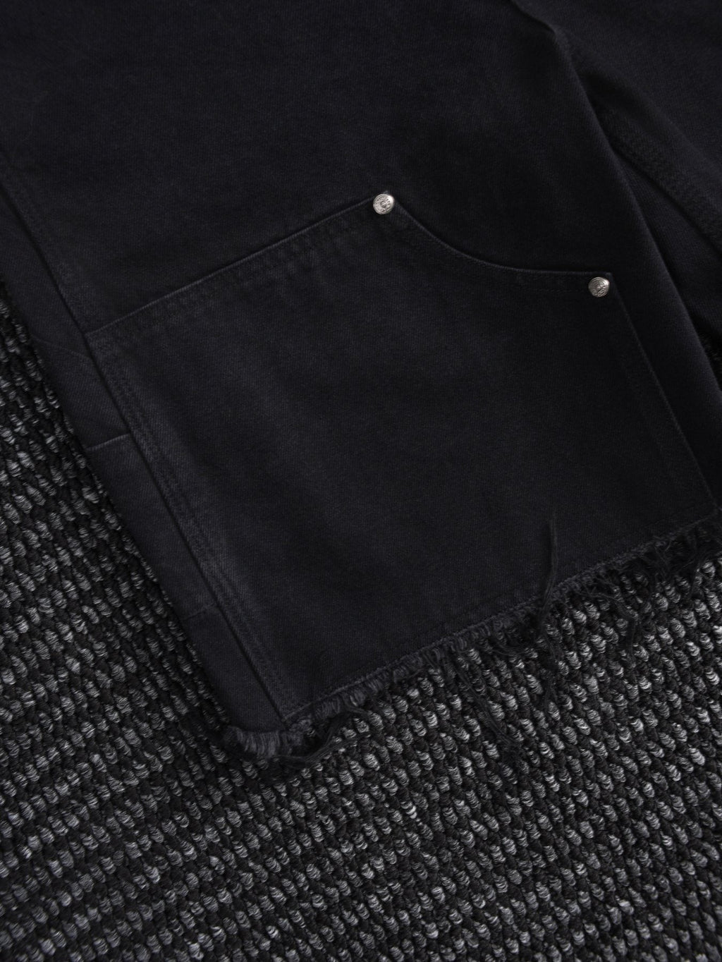 Chrome Hearts Black Graphic Appliqu¨¦ Denim Cargo Shorts ¡ª detail